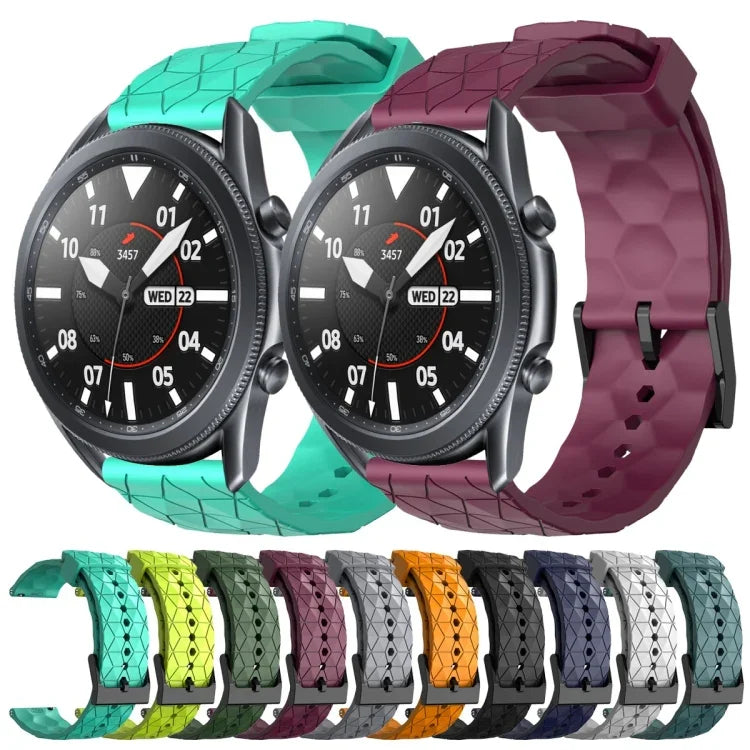 22mmサッカーパターン単色シリコンウォッチバンド、Samsung Galaxy Watch3 45mm 用、Samsung Galaxy Watch 46mm 用、Samsung Gear S3 Classic 用、Samsung Gear S3 Frontier 用