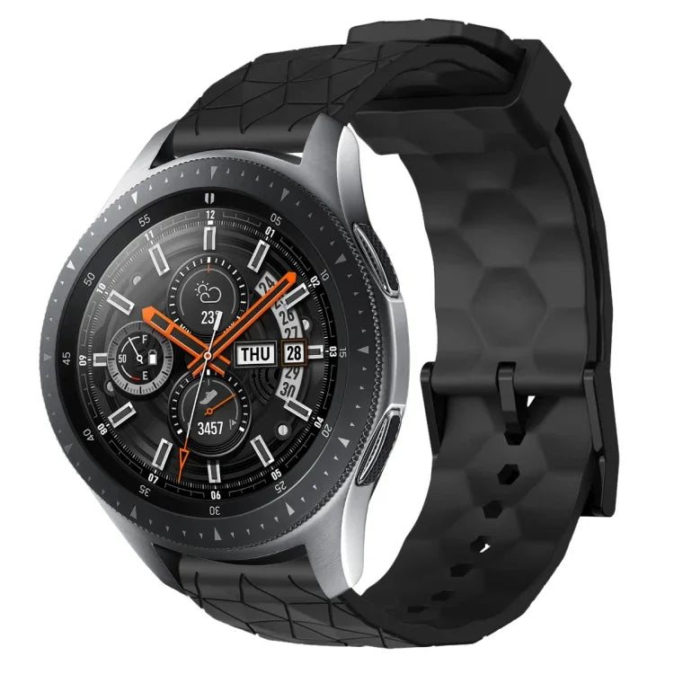 22mmサッカーパターン単色シリコンウォッチバンド、Samsung Galaxy Watch3 45mm 用、Samsung Galaxy Watch 46mm 用、Samsung Gear S3 Classic 用、Samsung Gear S3 Frontier 用