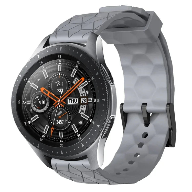 22mmサッカーパターン単色シリコンウォッチバンド、Samsung Galaxy Watch3 45mm 用、Samsung Galaxy Watch 46mm 用、Samsung Gear S3 Classic 用、Samsung Gear S3 Frontier 用
