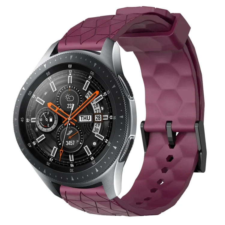 22mmサッカーパターン単色シリコンウォッチバンド、Samsung Galaxy Watch3 45mm 用、Samsung Galaxy Watch 46mm 用、Samsung Gear S3 Classic 用、Samsung Gear S3 Frontier 用