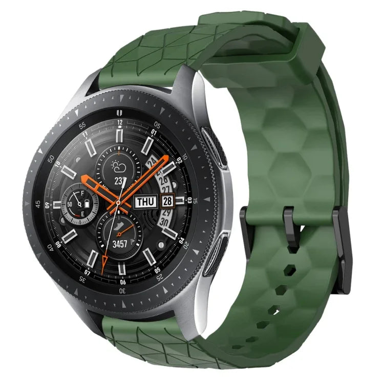 22mmサッカーパターン単色シリコンウォッチバンド、Samsung Galaxy Watch3 45mm 用、Samsung Galaxy Watch 46mm 用、Samsung Gear S3 Classic 用、Samsung Gear S3 Frontier 用