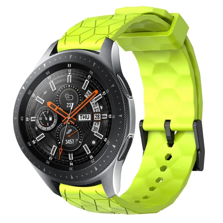 22mmサッカーパターン単色シリコンウォッチバンド、Samsung Galaxy Watch3 45mm 用、Samsung Galaxy Watch 46mm 用、Samsung Gear S3 Classic 用、Samsung Gear S3 Frontier 用