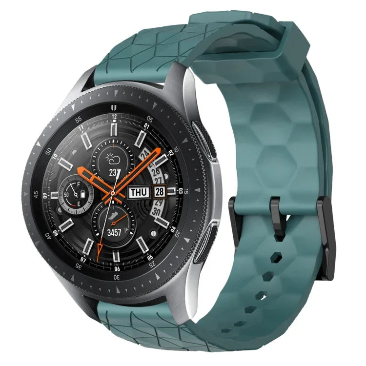 22mmサッカーパターン単色シリコンウォッチバンド、Samsung Galaxy Watch3 45mm 用、Samsung Galaxy Watch 46mm 用、Samsung Gear S3 Classic 用、Samsung Gear S3 Frontier 用