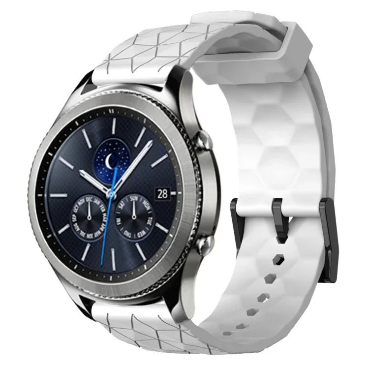 22mmサッカーパターン単色シリコンウォッチバンド、Samsung Galaxy Watch3 45mm 用、Samsung Galaxy Watch 46mm 用、Samsung Gear S3 Classic 用、Samsung Gear S3 Frontier 用