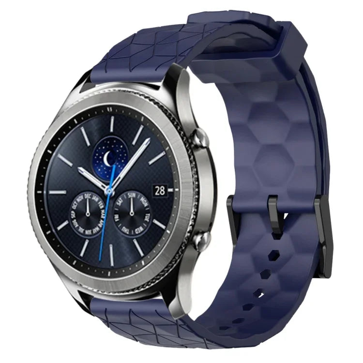 22mmサッカーパターン単色シリコンウォッチバンド、Samsung Galaxy Watch3 45mm 用、Samsung Galaxy Watch 46mm 用、Samsung Gear S3 Classic 用、Samsung Gear S3 Frontier 用