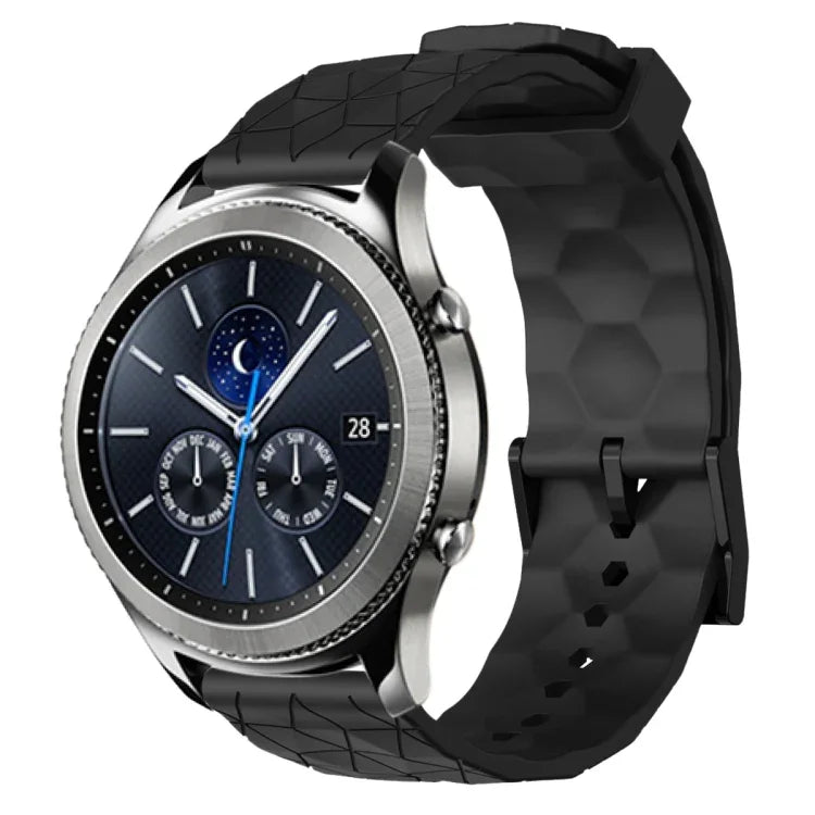 22mmサッカーパターン単色シリコンウォッチバンド、Samsung Galaxy Watch3 45mm 用、Samsung Galaxy Watch 46mm 用、Samsung Gear S3 Classic 用、Samsung Gear S3 Frontier 用