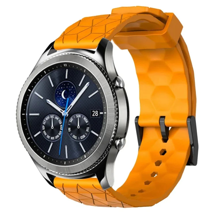 22mmサッカーパターン単色シリコンウォッチバンド、Samsung Galaxy Watch3 45mm 用、Samsung Galaxy Watch 46mm 用、Samsung Gear S3 Classic 用、Samsung Gear S3 Frontier 用