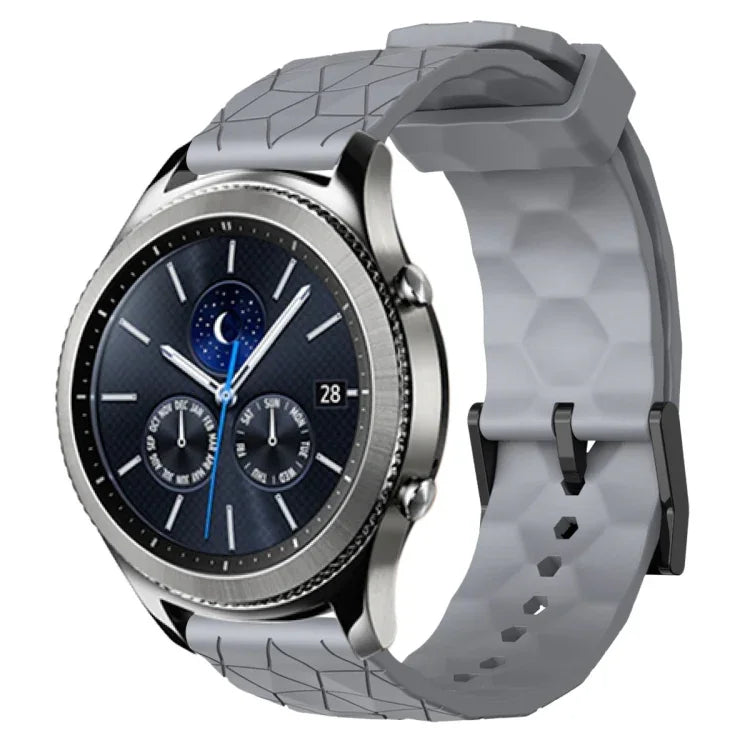 22mmサッカーパターン単色シリコンウォッチバンド、Samsung Galaxy Watch3 45mm 用、Samsung Galaxy Watch 46mm 用、Samsung Gear S3 Classic 用、Samsung Gear S3 Frontier 用