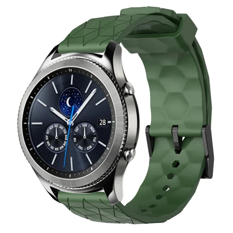 22mmサッカーパターン単色シリコンウォッチバンド、Samsung Galaxy Watch3 45mm 用、Samsung Galaxy Watch 46mm 用、Samsung Gear S3 Classic 用、Samsung Gear S3 Frontier 用