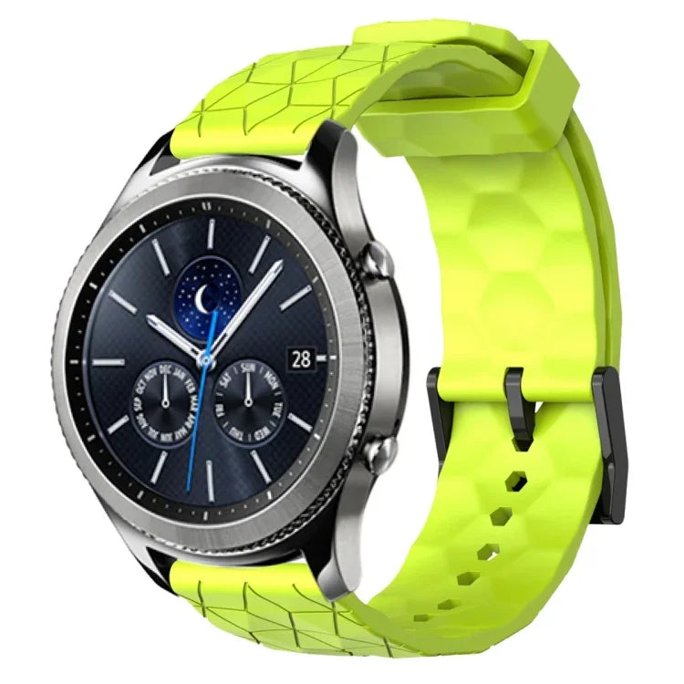 22mmサッカーパターン単色シリコンウォッチバンド、Samsung Galaxy Watch3 45mm 用、Samsung Galaxy Watch 46mm 用、Samsung Gear S3 Classic 用、Samsung Gear S3 Frontier 用