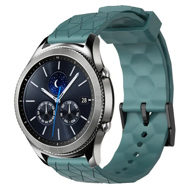 22mmサッカーパターン単色シリコンウォッチバンド、Samsung Galaxy Watch3 45mm 用、Samsung Galaxy Watch 46mm 用、Samsung Gear S3 Classic 用、Samsung Gear S3 Frontier 用