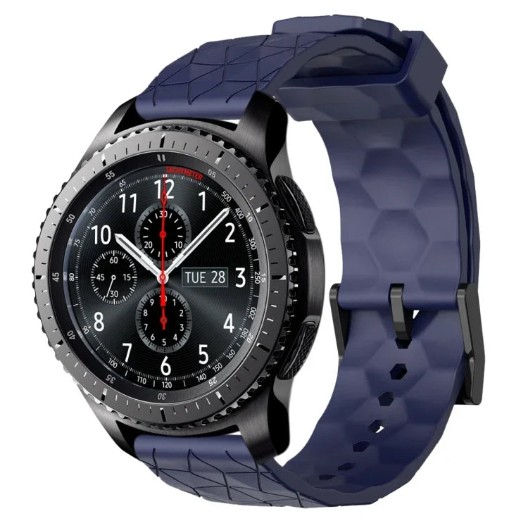 22mmサッカーパターン単色シリコンウォッチバンド、Samsung Galaxy Watch3 45mm 用、Samsung Galaxy Watch 46mm 用、Samsung Gear S3 Classic 用、Samsung Gear S3 Frontier 用