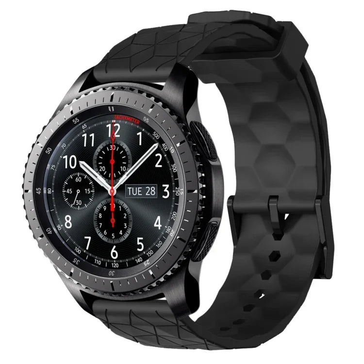 22mmサッカーパターン単色シリコンウォッチバンド、Samsung Galaxy Watch3 45mm 用、Samsung Galaxy Watch 46mm 用、Samsung Gear S3 Classic 用、Samsung Gear S3 Frontier 用
