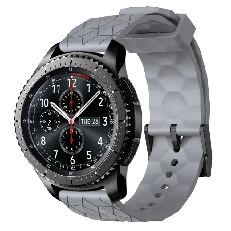 22mmサッカーパターン単色シリコンウォッチバンド、Samsung Galaxy Watch3 45mm 用、Samsung Galaxy Watch 46mm 用、Samsung Gear S3 Classic 用、Samsung Gear S3 Frontier 用