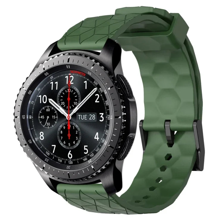 22mmサッカーパターン単色シリコンウォッチバンド、Samsung Galaxy Watch3 45mm 用、Samsung Galaxy Watch 46mm 用、Samsung Gear S3 Classic 用、Samsung Gear S3 Frontier 用