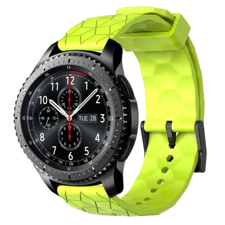 22mmサッカーパターン単色シリコンウォッチバンド、Samsung Galaxy Watch3 45mm 用、Samsung Galaxy Watch 46mm 用、Samsung Gear S3 Classic 用、Samsung Gear S3 Frontier 用