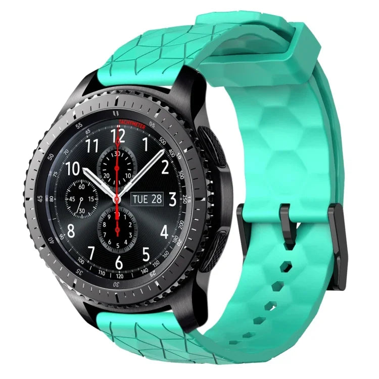 22mmサッカーパターン単色シリコンウォッチバンド、Samsung Galaxy Watch3 45mm 用、Samsung Galaxy Watch 46mm 用、Samsung Gear S3 Classic 用、Samsung Gear S3 Frontier 用