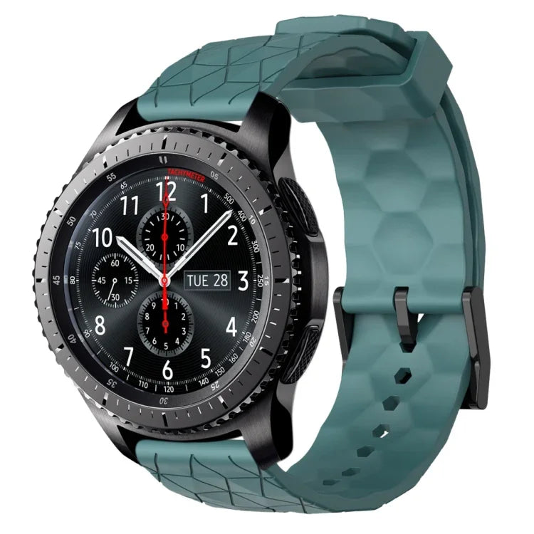 22mmサッカーパターン単色シリコンウォッチバンド、Samsung Galaxy Watch3 45mm 用、Samsung Galaxy Watch 46mm 用、Samsung Gear S3 Classic 用、Samsung Gear S3 Frontier 用