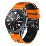 Samsung Galaxy Watch3 45mm、Samsung Galaxy Watch 46mm、Samsung Gear S3 Classic、Samsung Gear S3 Frontier用 22mm パーフォレーテッド ツーカラー シリコンウォッチバンド