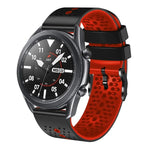 Samsung Galaxy Watch3 45mm、Samsung Galaxy Watch 46mm、Samsung Gear S3 Classic、Samsung Gear S3 Frontier用 22mm パーフォレーテッド ツーカラー シリコンウォッチバンド