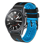 Samsung Galaxy Watch3 45mm、Samsung Galaxy Watch 46mm、Samsung Gear S3 Classic、Samsung Gear S3 Frontier用 22mm パーフォレーテッド ツーカラー シリコンウォッチバンド