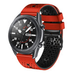 Samsung Galaxy Watch3 45mm、Samsung Galaxy Watch 46mm、Samsung Gear S3 Classic、Samsung Gear S3 Frontier用 22mm パーフォレーテッド ツーカラー シリコンウォッチバンド