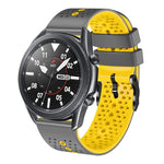 Samsung Galaxy Watch3 45mm、Samsung Galaxy Watch 46mm、Samsung Gear S3 Classic、Samsung Gear S3 Frontier用 22mm パーフォレーテッド ツーカラー シリコンウォッチバンド