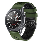 Samsung Galaxy Watch3 45mm、Samsung Galaxy Watch 46mm、Samsung Gear S3 Classic、Samsung Gear S3 Frontier用 22mm パーフォレーテッド ツーカラー シリコンウォッチバンド