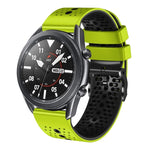 Samsung Galaxy Watch3 45mm、Samsung Galaxy Watch 46mm、Samsung Gear S3 Classic、Samsung Gear S3 Frontier用 22mm パーフォレーテッド ツーカラー シリコンウォッチバンド