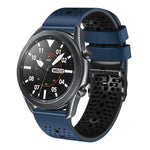 Samsung Galaxy Watch3 45mm、Samsung Galaxy Watch 46mm、Samsung Gear S3 Classic、Samsung Gear S3 Frontier用 22mm パーフォレーテッド ツーカラー シリコンウォッチバンド