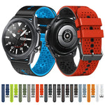 Samsung Galaxy Watch3 45mm、Samsung Galaxy Watch 46mm、Samsung Gear S3 Classic、Samsung Gear S3 Frontier用 22mm パーフォレーテッド ツーカラー シリコンウォッチバンド