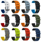Samsung Galaxy Watch3 45mm、Samsung Galaxy Watch 46mm、Samsung Gear S3 Classic、Samsung Gear S3 Frontier用 22mm パーフォレーテッド ツーカラー シリコンウォッチバンド