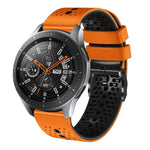 Samsung Galaxy Watch3 45mm、Samsung Galaxy Watch 46mm、Samsung Gear S3 Classic、Samsung Gear S3 Frontier用 22mm パーフォレーテッド ツーカラー シリコンウォッチバンド