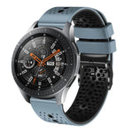 Samsung Galaxy Watch3 45mm、Samsung Galaxy Watch 46mm、Samsung Gear S3 Classic、Samsung Gear S3 Frontier用 22mm パーフォレーテッド ツーカラー シリコンウォッチバンド