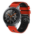 Samsung Galaxy Watch3 45mm、Samsung Galaxy Watch 46mm、Samsung Gear S3 Classic、Samsung Gear S3 Frontier用 22mm パーフォレーテッド ツーカラー シリコンウォッチバンド