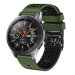 Samsung Galaxy Watch3 45mm、Samsung Galaxy Watch 46mm、Samsung Gear S3 Classic、Samsung Gear S3 Frontier用 22mm パーフォレーテッド ツーカラー シリコンウォッチバンド