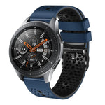 Samsung Galaxy Watch3 45mm、Samsung Galaxy Watch 46mm、Samsung Gear S3 Classic、Samsung Gear S3 Frontier用 22mm パーフォレーテッド ツーカラー シリコンウォッチバンド