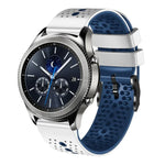 Samsung Galaxy Watch3 45mm、Samsung Galaxy Watch 46mm、Samsung Gear S3 Classic、Samsung Gear S3 Frontier用 22mm パーフォレーテッド ツーカラー シリコンウォッチバンド