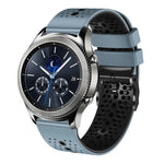 Samsung Galaxy Watch3 45mm、Samsung Galaxy Watch 46mm、Samsung Gear S3 Classic、Samsung Gear S3 Frontier用 22mm パーフォレーテッド ツーカラー シリコンウォッチバンド