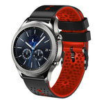 Samsung Galaxy Watch3 45mm、Samsung Galaxy Watch 46mm、Samsung Gear S3 Classic、Samsung Gear S3 Frontier用 22mm パーフォレーテッド ツーカラー シリコンウォッチバンド