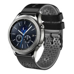 Samsung Galaxy Watch3 45mm、Samsung Galaxy Watch 46mm、Samsung Gear S3 Classic、Samsung Gear S3 Frontier用 22mm パーフォレーテッド ツーカラー シリコンウォッチバンド