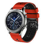 Samsung Galaxy Watch3 45mm、Samsung Galaxy Watch 46mm、Samsung Gear S3 Classic、Samsung Gear S3 Frontier用 22mm パーフォレーテッド ツーカラー シリコンウォッチバンド