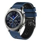 Samsung Galaxy Watch3 45mm、Samsung Galaxy Watch 46mm、Samsung Gear S3 Classic、Samsung Gear S3 Frontier用 22mm パーフォレーテッド ツーカラー シリコンウォッチバンド