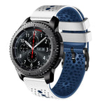 Samsung Galaxy Watch3 45mm、Samsung Galaxy Watch 46mm、Samsung Gear S3 Classic、Samsung Gear S3 Frontier用 22mm パーフォレーテッド ツーカラー シリコンウォッチバンド
