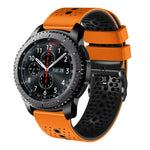 Samsung Galaxy Watch3 45mm、Samsung Galaxy Watch 46mm、Samsung Gear S3 Classic、Samsung Gear S3 Frontier用 22mm パーフォレーテッド ツーカラー シリコンウォッチバンド