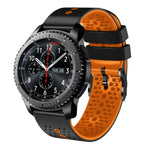 Samsung Galaxy Watch3 45mm、Samsung Galaxy Watch 46mm、Samsung Gear S3 Classic、Samsung Gear S3 Frontier用 22mm パーフォレーテッド ツーカラー シリコンウォッチバンド