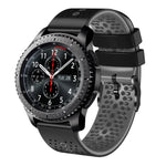 Samsung Galaxy Watch3 45mm、Samsung Galaxy Watch 46mm、Samsung Gear S3 Classic、Samsung Gear S3 Frontier用 22mm パーフォレーテッド ツーカラー シリコンウォッチバンド