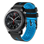 Samsung Galaxy Watch3 45mm、Samsung Galaxy Watch 46mm、Samsung Gear S3 Classic、Samsung Gear S3 Frontier用 22mm パーフォレーテッド ツーカラー シリコンウォッチバンド