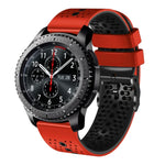 Samsung Galaxy Watch3 45mm、Samsung Galaxy Watch 46mm、Samsung Gear S3 Classic、Samsung Gear S3 Frontier用 22mm パーフォレーテッド ツーカラー シリコンウォッチバンド