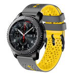 Samsung Galaxy Watch3 45mm、Samsung Galaxy Watch 46mm、Samsung Gear S3 Classic、Samsung Gear S3 Frontier用 22mm パーフォレーテッド ツーカラー シリコンウォッチバンド
